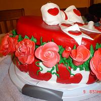Valentines Day Heart Box cake