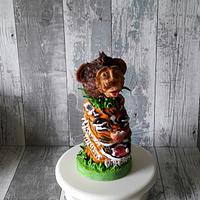 3d tiger/monkey cake