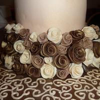 white and milk chocolate roses and swirls