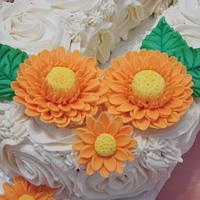 60th Birthday with Gerberas and Rosettes