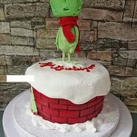 Grinch Christmas cake