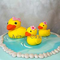Ducklings cake by Arty cakes 