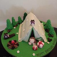 Camp themed cake