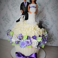giant wedding cupcake