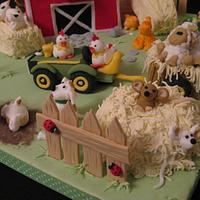 Farm yard birthday cake