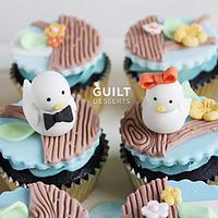 Love Birds Anniversary Cupcakes