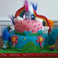 Trolls celebration cake 