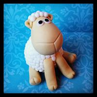 Sheep Themed Baby Shower Cake