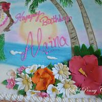 Hawaii themed cake