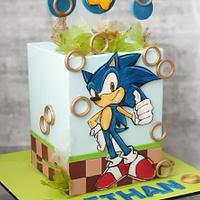 Sonic the hedgehog theme cake 