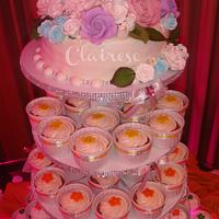 5 Tier Wedding themed cake tower