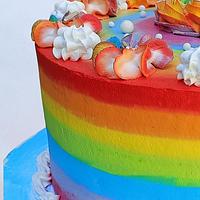 Rainbow whippingcream cake 