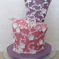 Wonky Wedding Cake Butterflies and Blossoms