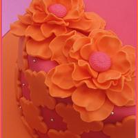Pink & Orange Birthday Cake