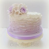 Lilac ombre ruffle cake