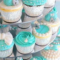 A Tiffany inspired Birthday cake and cupcakes