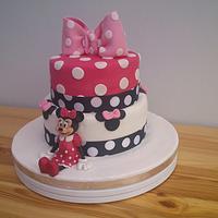 Minnie Mouse tiered cake.