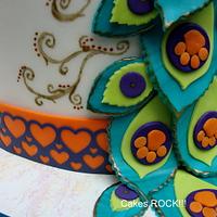Clemson Peacock Engagement Party Cake