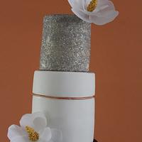 Mixed Metals Wedding Cake