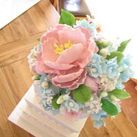 Pastel Blooms Wedding Cake