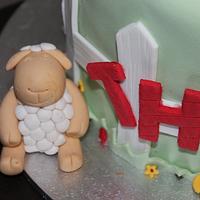 Farm Theme Christening Cake