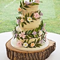 Floral Garland wedding cake