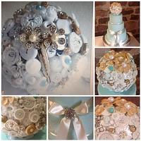 Button Bouquet Wedding Cake