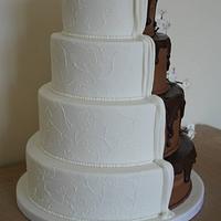 Dark and Light Wedding cake