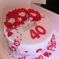 Ruby anniversary cake
