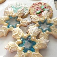 shoting star cookie s,& snowflake window cookies 