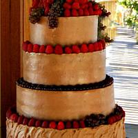 Chocolate berry wedding cake