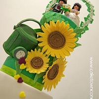 Playmobil's wedding and sunflowers