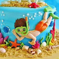 Under the sea diving cake.