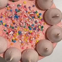 Pink sprinkles cake