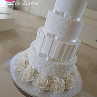 All white wedding cake 