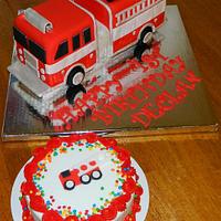 3D Fire Truck Cake with Matching CC's
