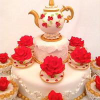 Teapot and Roses cake 
