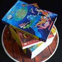 Stacked book cake