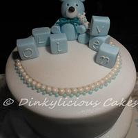 cute teddy christening cake
