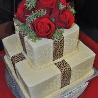 Cheetah print wedding cake