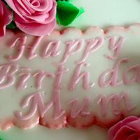 Rose covered birthday cake 