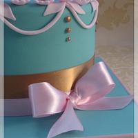 Pink, Gold & Jade Cake