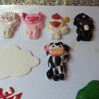 Farm theme baby shower cake