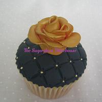 Quilted Rose Topped Cupcakes