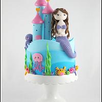 Mermaid castle cake