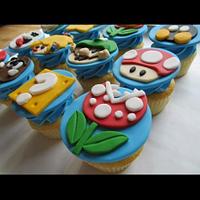 Super Mario Cupcakes with Fondant Toppers