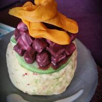 ceviche cookbook and food cake