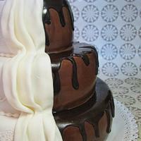 White-brown wedding cake