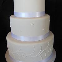 White on White Wedding Cake