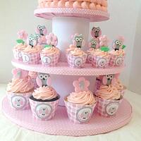 Owl Cakes & Cupcakes tower